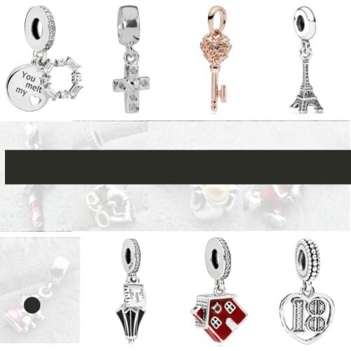 PDD DZ 23 925 Sterling Silver Spring New Charm Pendant with DIY Bracelet Necklace Jewelry Gift Carving Suitable for Women