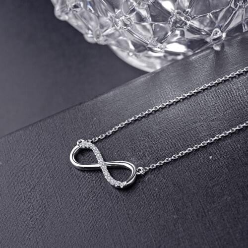 SODROV 925 Hot Silver lucky 8 Pendant Necklace For Women silver 925 jewelry HN032