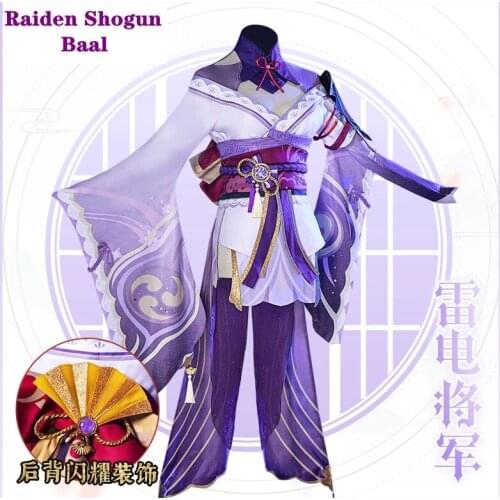 Raiden Shogun Cosplay Game Genshin Impact Baal Costumes Halloween Dress From Women Kimono Gods Eye Props Anime Accessories Set