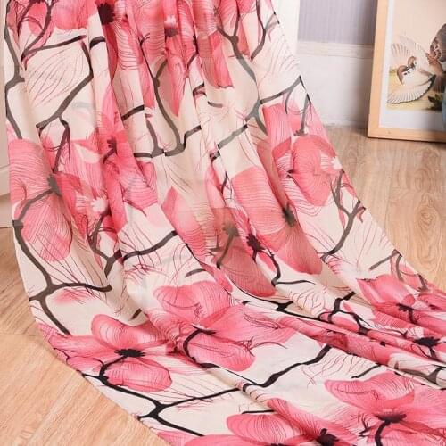 Chiffon Fabric Elegant Flower Polyester Fabric 75D Printed Fabric Fashion Shirt Fabric Floral Printed Chiffon