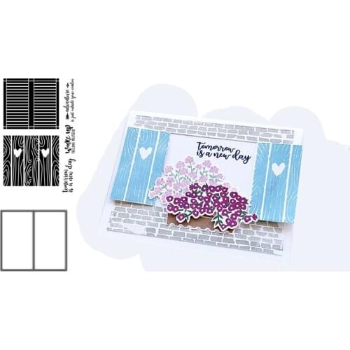 Flowers Window Clear Rubber Stamps and Cutting Dies Stencils for DIY Scrapbooking Dies Cut Paper Crafts Making Album Photo Decor