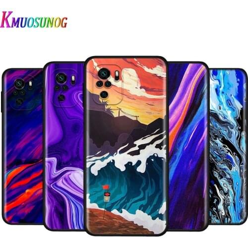 Silicone Cover Aesthetics marble neon art For Xiaomi Redmi Note 10 10S 9T 9S 9 8T 8 7 7S 6 5A 5 4 4X 5G Pro Max Phone Case
