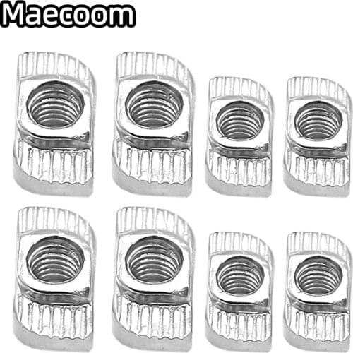 20pcs/lot M3/M4/M5 Carbon Steel T type Nuts Fastener Aluminum Connector For 2020 Industrial Profile 3D Printer Parts