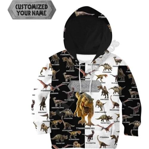 Love Dinosaur Customize your name 3d printed Hoodies family suit tshirt zipper Pullover Kids Suit Funny Sweatshirt Tracksuit 02