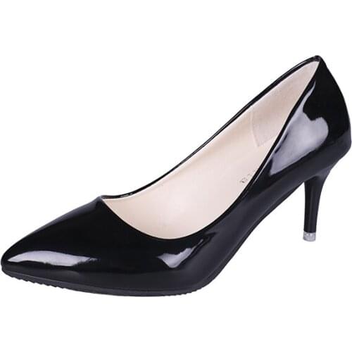 7cm Thin Heels Pumps Women Stiletto-heel Dress Women Shoes Wedding Official Leisure Shoes Plus Big Size Solid Pointed Toe Shoes