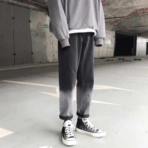 Spring Autumn 2020 Fashion Casual retro jeans fall wide-leg pants trendy brand straight mens loose gradient casual harem pants