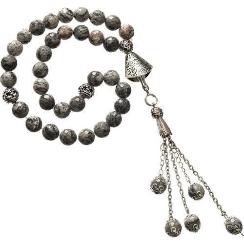 High Quality 10mm Natural Mapstone Beads Making Fashion Buddha Rosary Buddhist Bracelets 14inch jewelry F014
