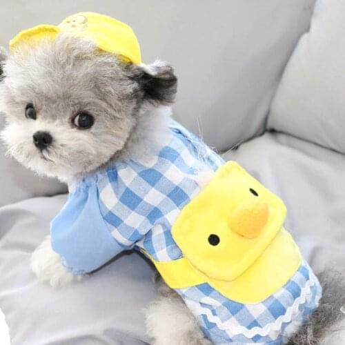 Funny Pet Dog Clothes Plaid Shirt Puppy Costume Spring Autumn Pet Dog Clothes Chihuahua Yorkie Fashion Clothes With Hat