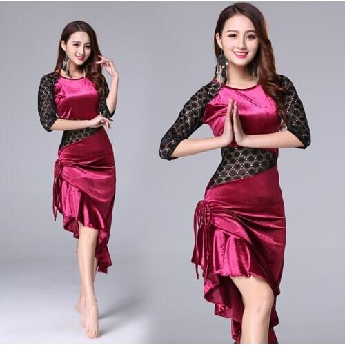 Female Belly Dance Practice Clothing 2019 New Dress Women Gold Velvet Oriental Dance Beginner Spring Summer Costumes Set H4552