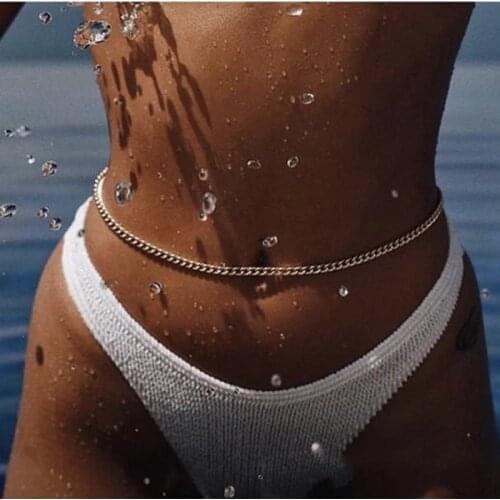 Summer Beach Metal Body Chain Waist Chain Accessories for Women Sexy Bikini Body Jewelry Belly Waist Chains Belt Waistband Gift