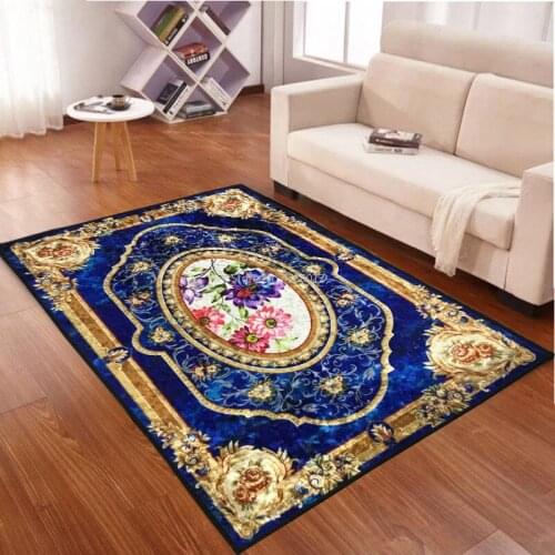 Gold Diamond Velvet European Style Living Room Coffee Table Carpet Bedroom Bedside Glossy Floor Mats Custom Washable