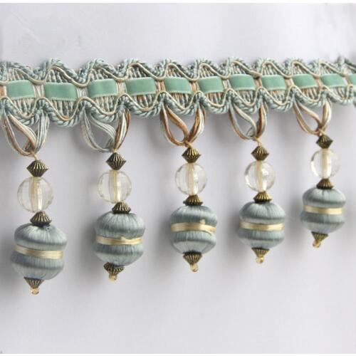 1M Bead Ball Curtain Lace Trims Tassel Edge Decor DIY Sewing Sofa Stage Lamp Decorative Lace Ribbon Trim Curtain Accessories