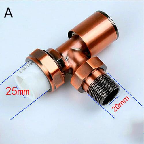 1PCS Red Bronze Fine Brass PPR Angular Electric Heating Thermostatic Radiator Valve