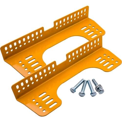 2pcs Seat Brackets Side Mounts Fixed Mount Style Steel for 004902 Golden for Sparco