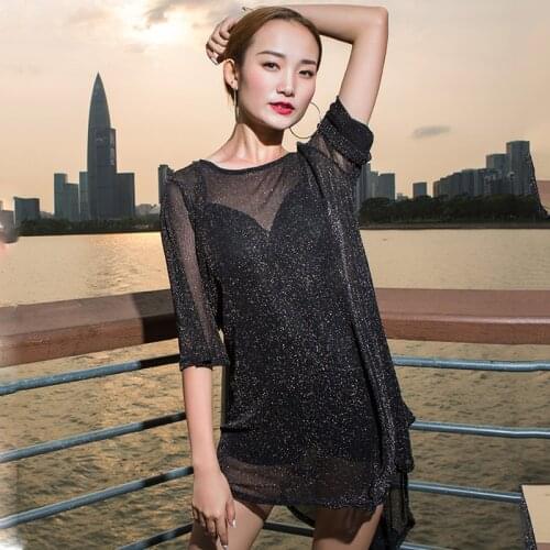 Women Latin Dance Dress 2020 New Loose Short Sleeve Dress Latin Dance Competition Dresses Cha Cha Rumba Samba Dance Wear SL2797