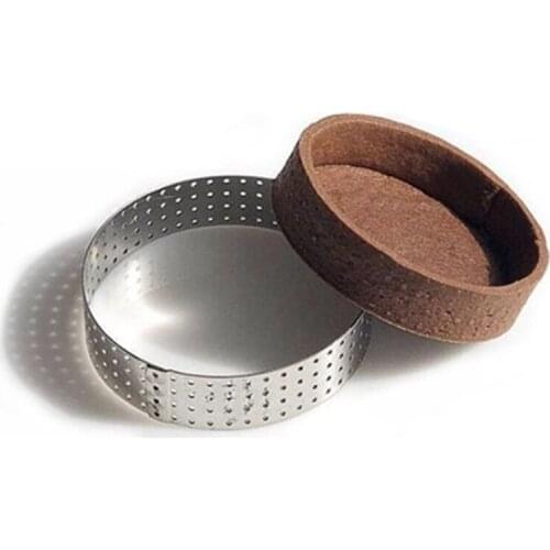 5Pcs 6cm Circular Tart Ring Dessert Stainless Steel Perforation Fruit Pie Quiche Cake Mousse Mold Kitchen Baking Mould