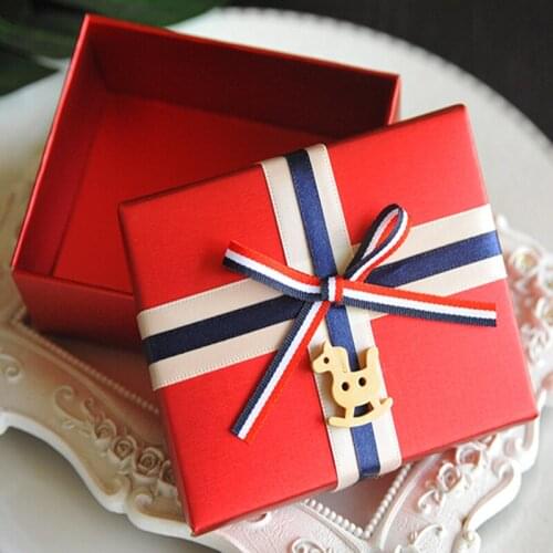 50pcs lot wholesale Red Chocolate box girl boy Birthday party gift package Baby shower favors candy box