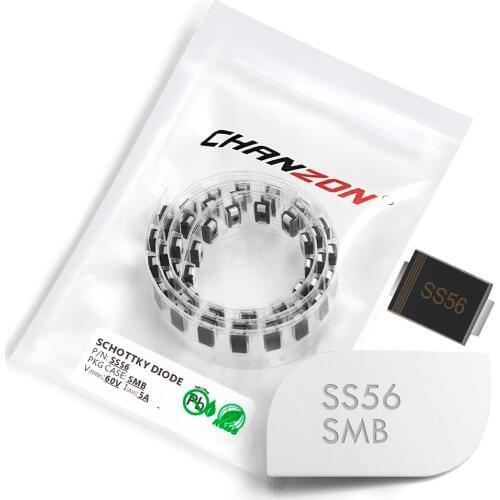 50 Pcs) SS56 SMD Schottky Barrier Rectifier Diodes 5A 60V SMB (DO-214AA) 5 Amp 60 Volt