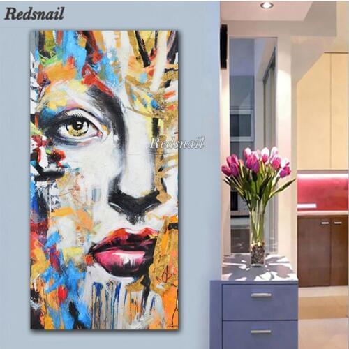 5d Diamond Painting beauty face diamond Embroidery abstract color painting Home Decor Mosaic Diamond Corridor aisle large YY2557