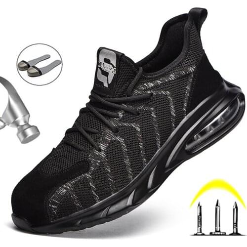 Summer Indestructible Work Shoes With Men Steel Toe Cap Safety Boots Puncture-Proof Work Sneakers Breathable Causal Safety Shoes