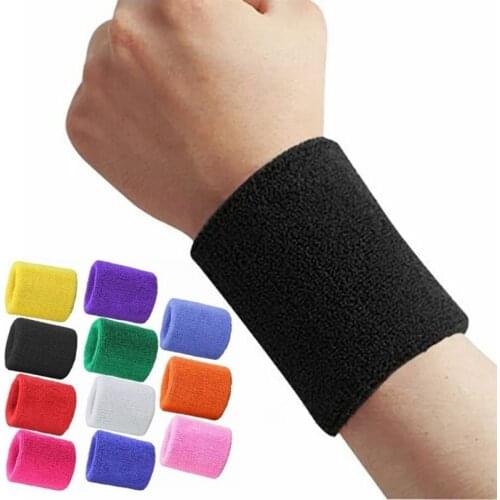 Unisex Terry Cloth Cotton Sweatband Sports Wrist Tennis Yoga WristBand Arm Sweat Absorb Sleeve Towel Band Bracers Wrist Wrap