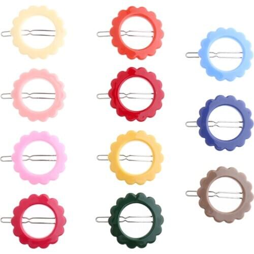 Mi Dairy Brand 5mm high quality ins headwear candy colors sun flower frog clips sweet lovely hairpin