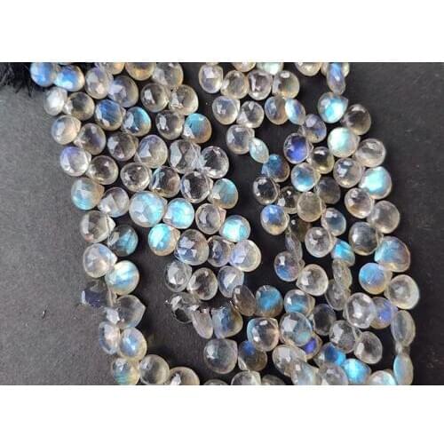 AA loose beads Labradorite heart faceted 6-8mm blue rainbow 20cm for DIY jewelry making FPPJ wholesale beads nature