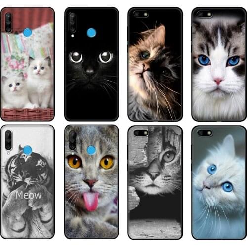Black tpu Case For Huawei Honor 20 Lite 10 10i 20S 30S 30 Case Honor 7A 5.45 7s 7C 5.7 Case Cover Cat looks at you
