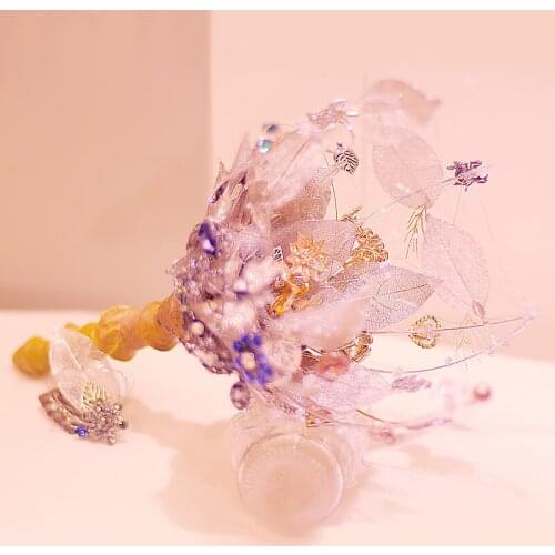 Iffo high brides bouquets bouquets leaves leaves whip knot wedding creative golden bouquet