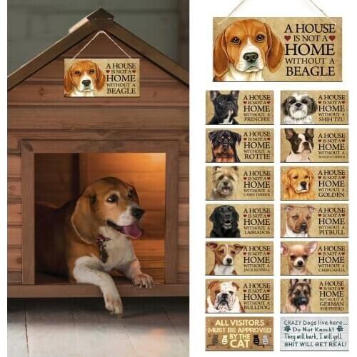 Dog Cat Wooden Bone Sign Plaque Wood Lovely Friendship Wooden Pendant for Wooden Sign Dog House Decoration Wall Decor Dog Tag