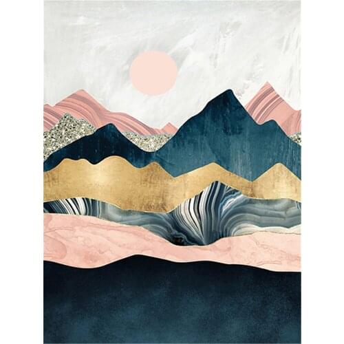 Landscape Mountain Printed 11CT Cross-Stitch Set Embroidery DMC Threads Hobby Knitting Sewing Craft Package Jewelry Decor