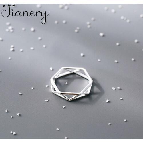 JIANERY Bohemian Vintage Hexagon Rings For Women Men Engagement Rings Girls Party Gifts Anillos 2019
