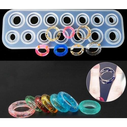 14 Hole Rings Mold Collection Handmade DIY Making Ring Jewelry Silicone Mold Crystal Epoxy Mould Epoxy Resin for Jewelry Making