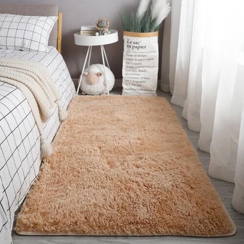Living Room Rug Bedroom Coffee Table Bedside Carpet Shaggy Silky Rugs Modern Simple and Fresh Household Silk Carpet Kitchen Mat