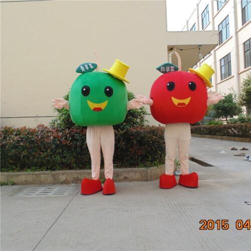 Red Green Apple Mascot Costume Cartoon Character Carnival Stage Prop Fruit Cosplay Adverstising Costume