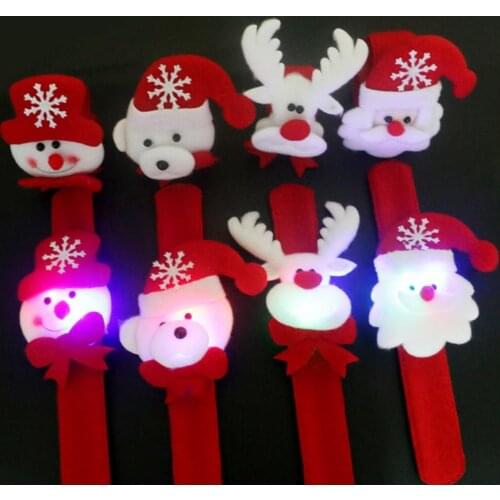 Unisex Fashion Bracelet Jewelry LED Light Glow Christmas Dazzling Toy Xmas Slap Circle Bracelet Wrist Band Gift For Women Girls