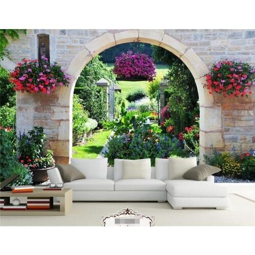 Customize Size Mural Wallpaper Background European Garden Flowers Restaurant Decor Wall Covering Living Room Modern Painting