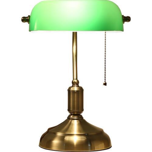Chiang Kai-shek of Republic old Shanghai Bank table lamp Green Cover bedroom bedside study creative diffuse Cafe Retro Lamps