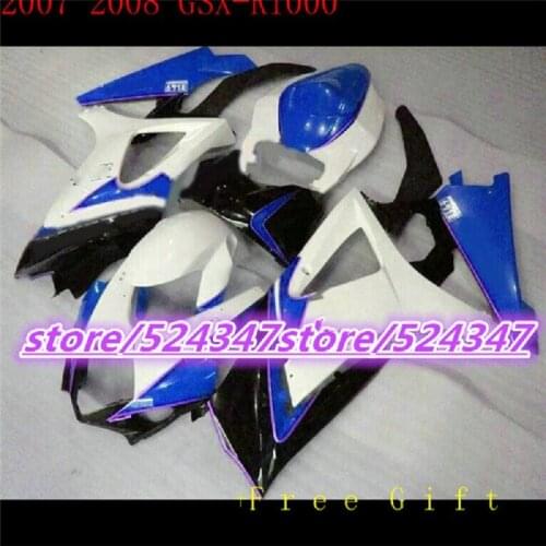 Upgrade motorcycle Fairing set for SUZUKI 2007 2008 GSXR1000 K7 ABS racing full fairings kit 07 08 GSXR 1000 white blue black