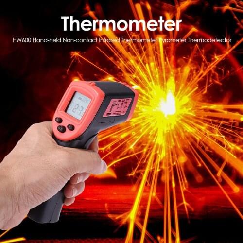 HW600 Handheld Non-Contact Infrared Thermometer LCD Display Temperature Meter Digital Industrial Laser Pyrometer Thermometer