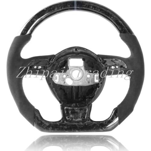 Steering Wheel Real Forged Carbon Fiber Alcanrata for Audi A3 A4 A5 series Steering Wheel without Button and paddles shifter