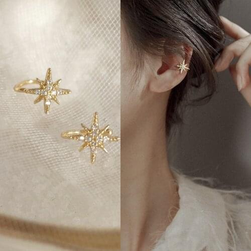 1Pcs Earcuff Leaf Stars Clip Earrings Fake Piercing Ear Cuff Clip-on Earrings Without Hole Clips On Ears Earring Star Cartilage