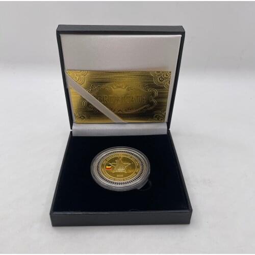 One Hundred Trillion Dollars Zimbabwe Five Animals Head Coin with Black Box for Collection and Souvenir Gifts