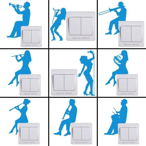 Glow in the Dark Musical Stickers for Music Studio Decoration Kids Room Children Bedroom Home Wall Switch Decor Luminous Sticker