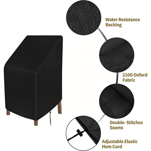 Outdoor Garden Patio Furniture Protector Stacked Chair Dust Cover Storage Bag High Quality Waterproof Dustproof Chair Organizer