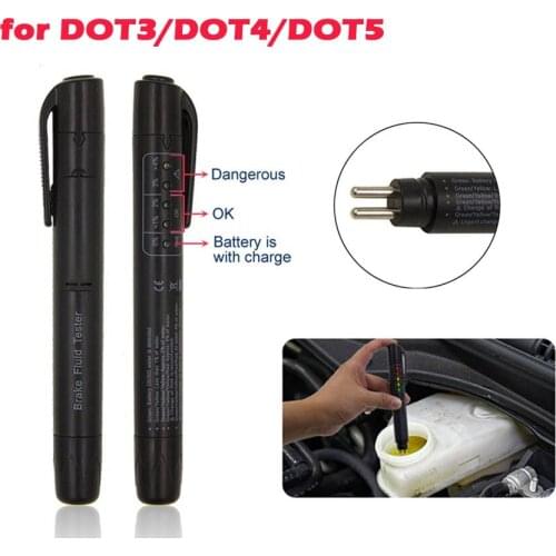 Universal Car Brake Fluid Tester for DOT3/DOT4/DOT5.1 Accurate Oil Quality 5 Leds Test Pen Auto Vehicle Brake Fluid Testing Tool