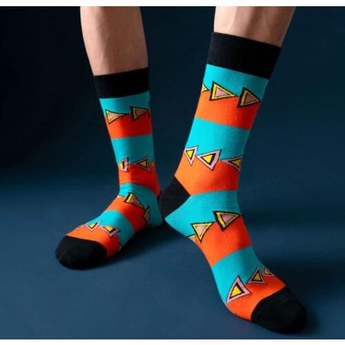 Spring Youth Man Street Fashion Brand High-End Cartoon Original Design Breathable Ins Casual Cotton Skateboard Middle Tube Socks