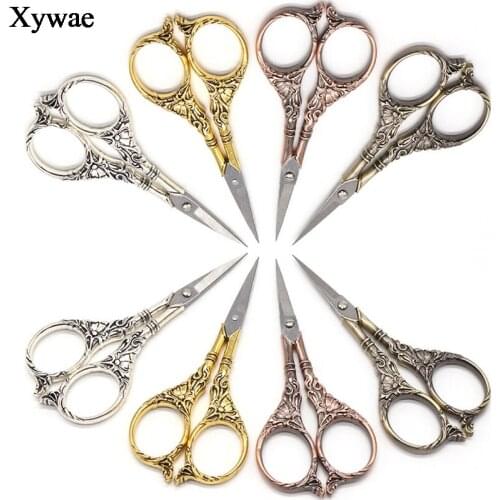Zakka European Vintage Scissors Embroidery and Sewing Scissors Retro Needlework Cross Stitch Small Shears Scissors for Fabric