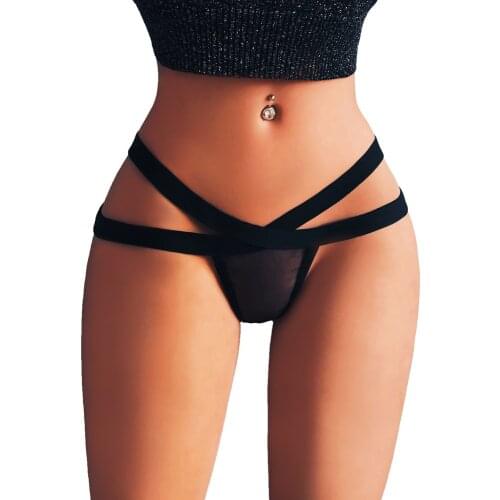 Women Sexy Lingerie G-string Mesh Briefs Underwear Panties T String Thongs Knick Transparent Erotic Lingerie Simple Thong