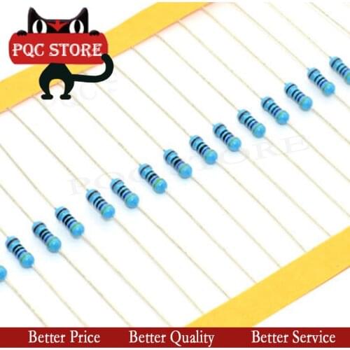 100pcs 1/4W 0R-20M 1% Metal Film Resistor 0.25W 0 2.2 10 100 120 150 220 270 330 470 1K 2.2K 4.7K 10K 100K 470K 1M 10M 20M ohms